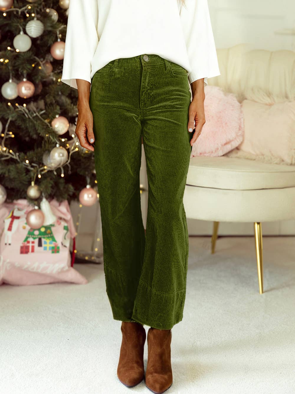 Corduroy Wide Leg Pants