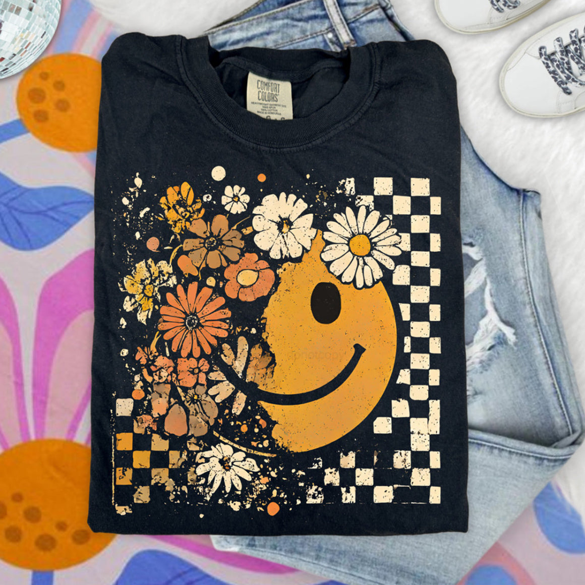 Floral Smiley Tee