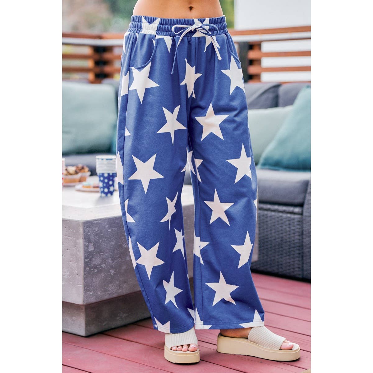 Star Printed Barrel Sweats