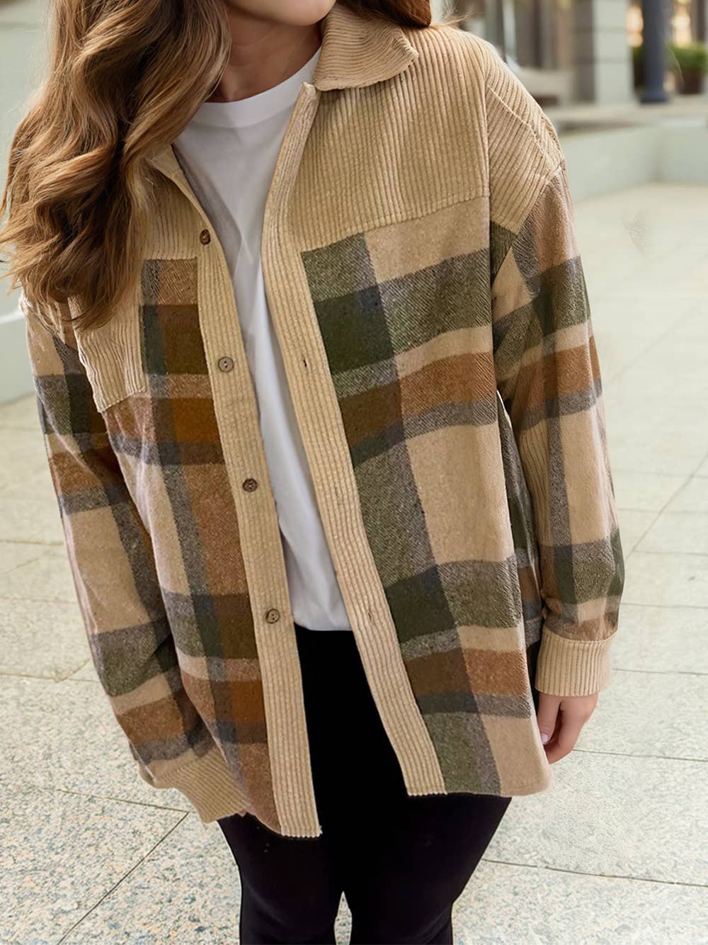 Plaid Corduroy Shacket
