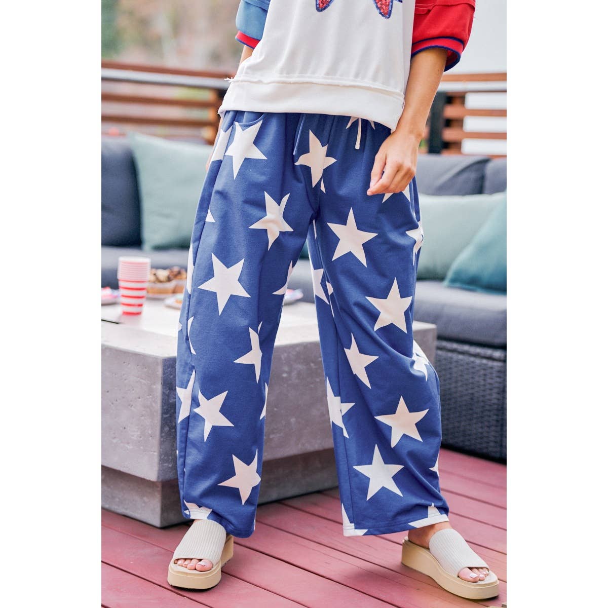 Star Printed Barrel Sweats