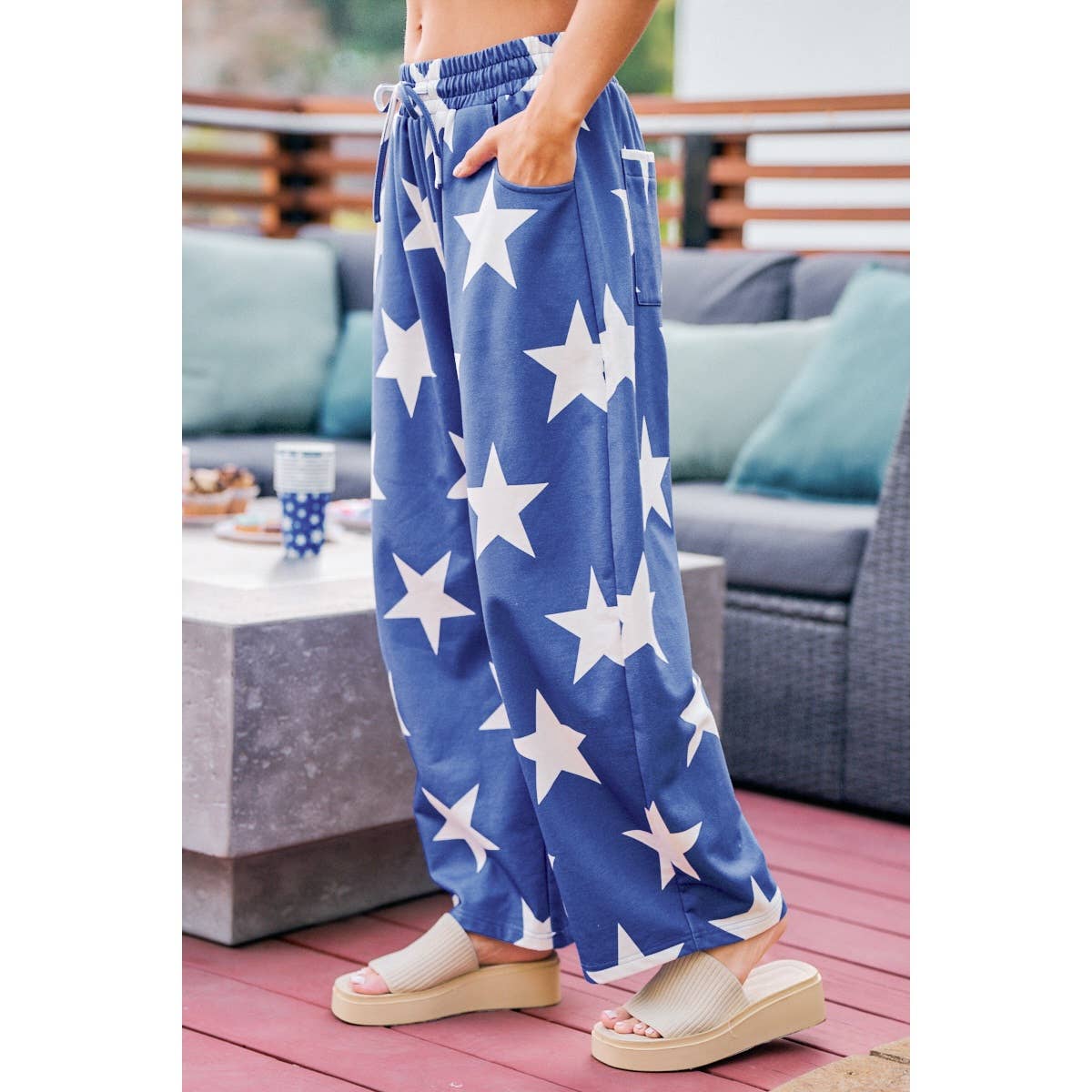 Star Printed Barrel Sweats