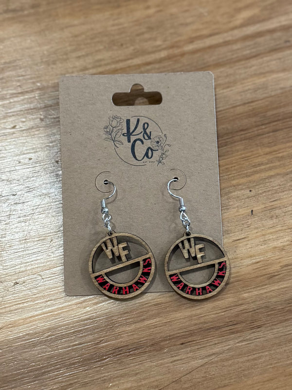 WF (Warhawks Red) Earrings