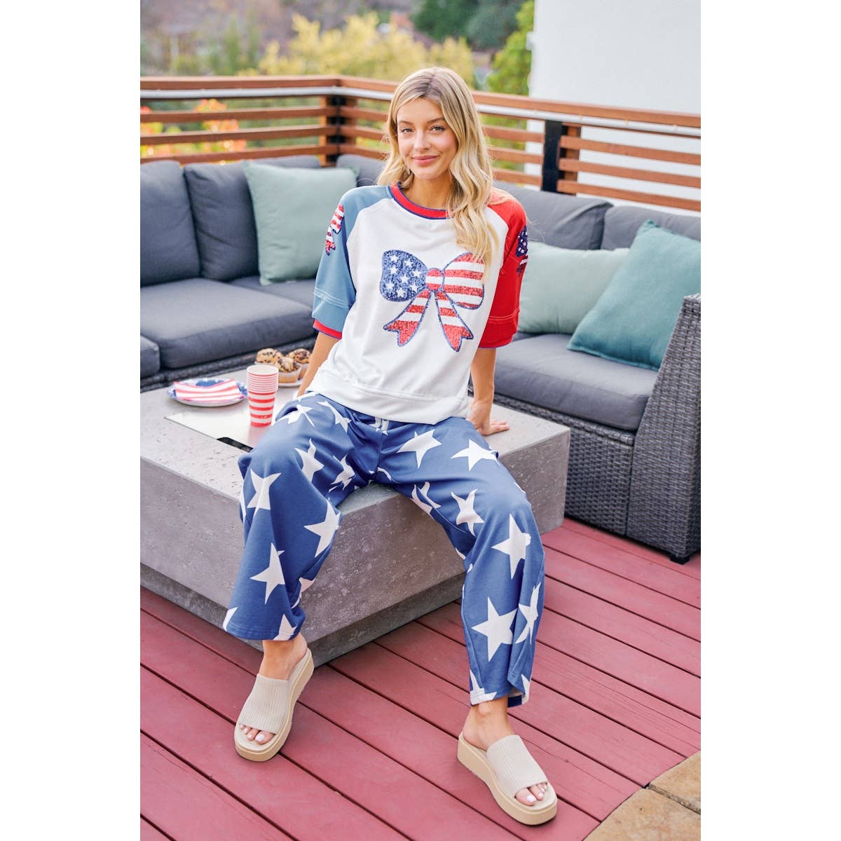 Star Printed Barrel Sweats