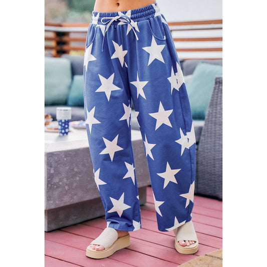 Star Printed Barrel Sweats