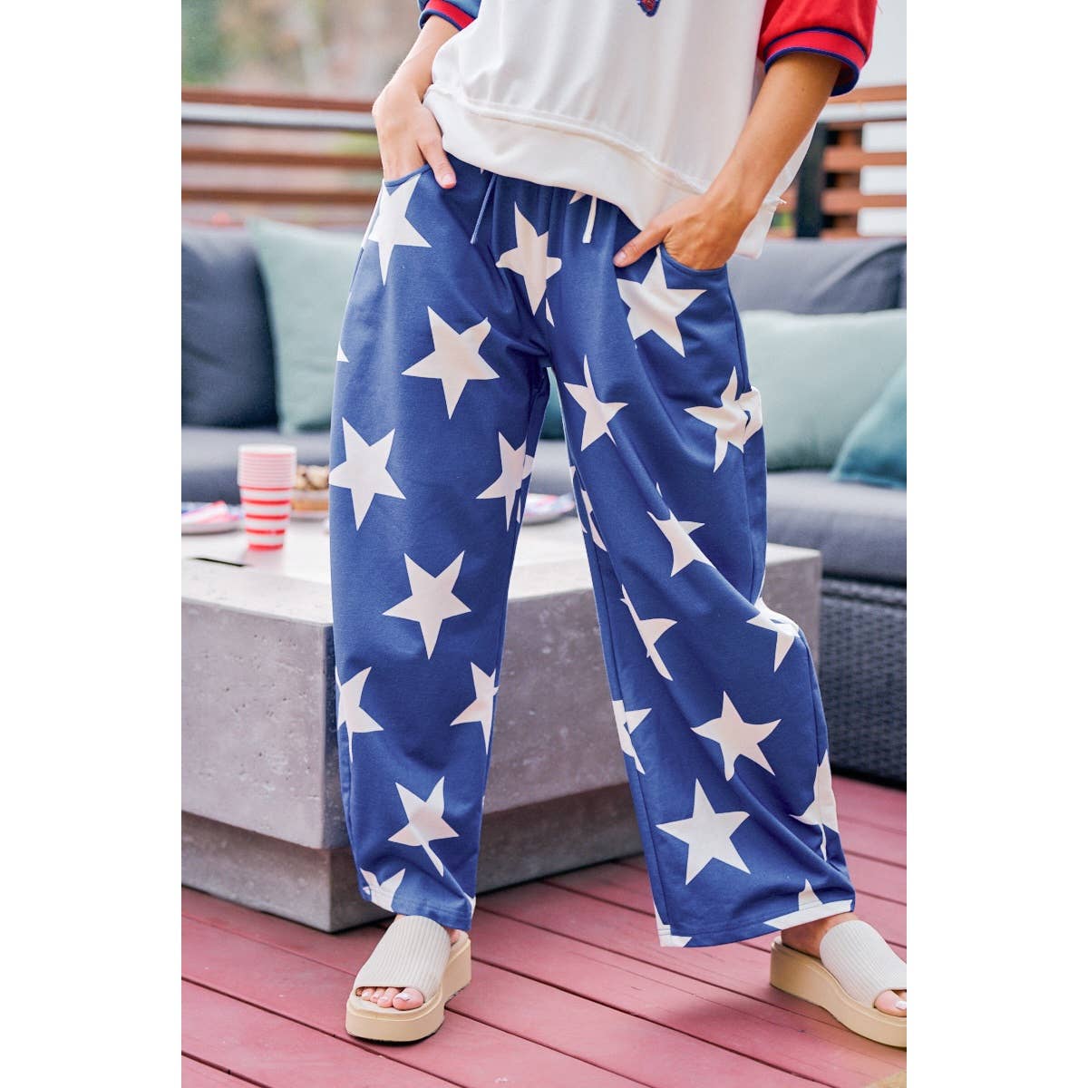 Star Printed Barrel Sweats