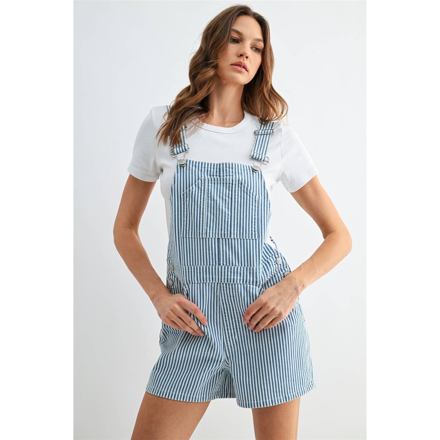 Mica Striped Bib Overalls