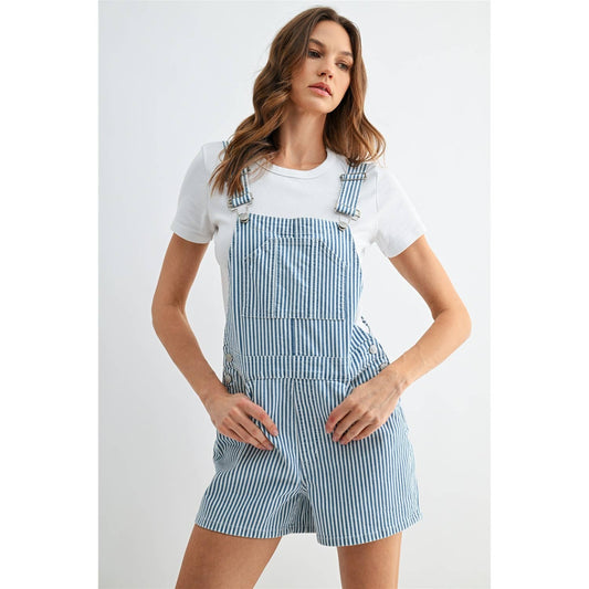Mica Striped Bib Overalls