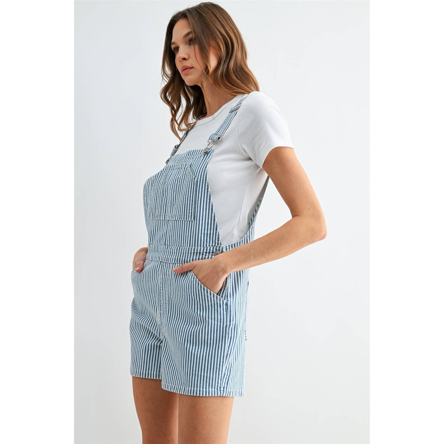 Mica Striped Bib Overalls