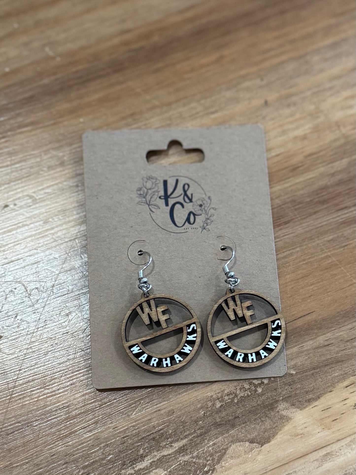WF (Warhawks White) Earrings