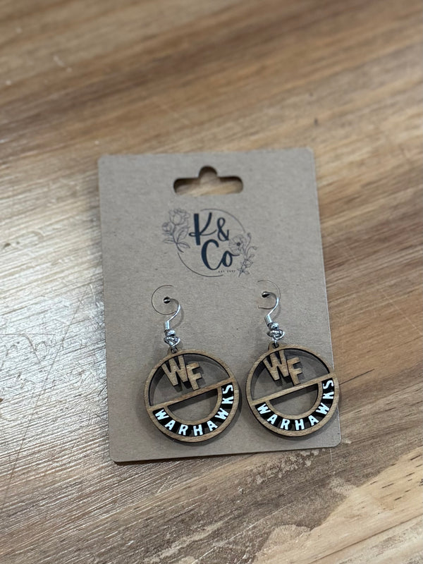 WF (Warhawks White) Earrings