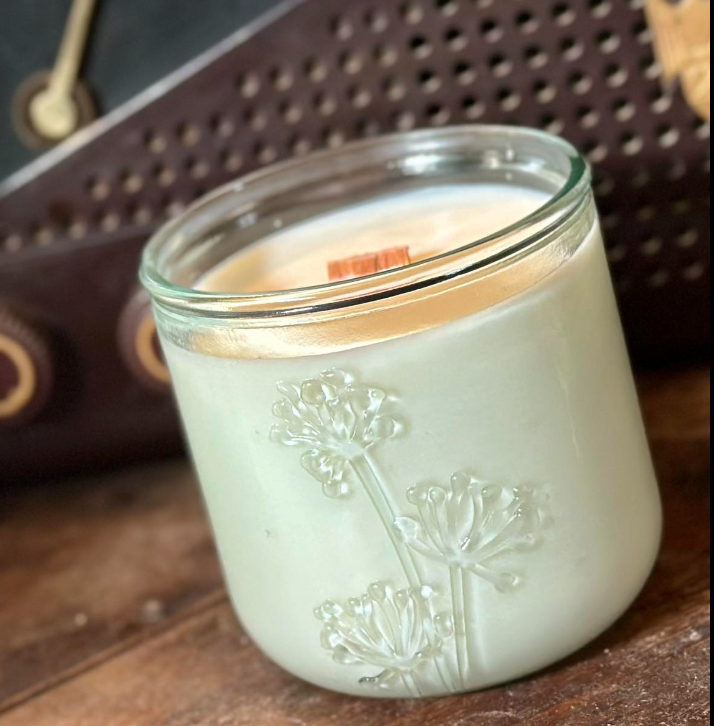 Floral Glass Jar Candle