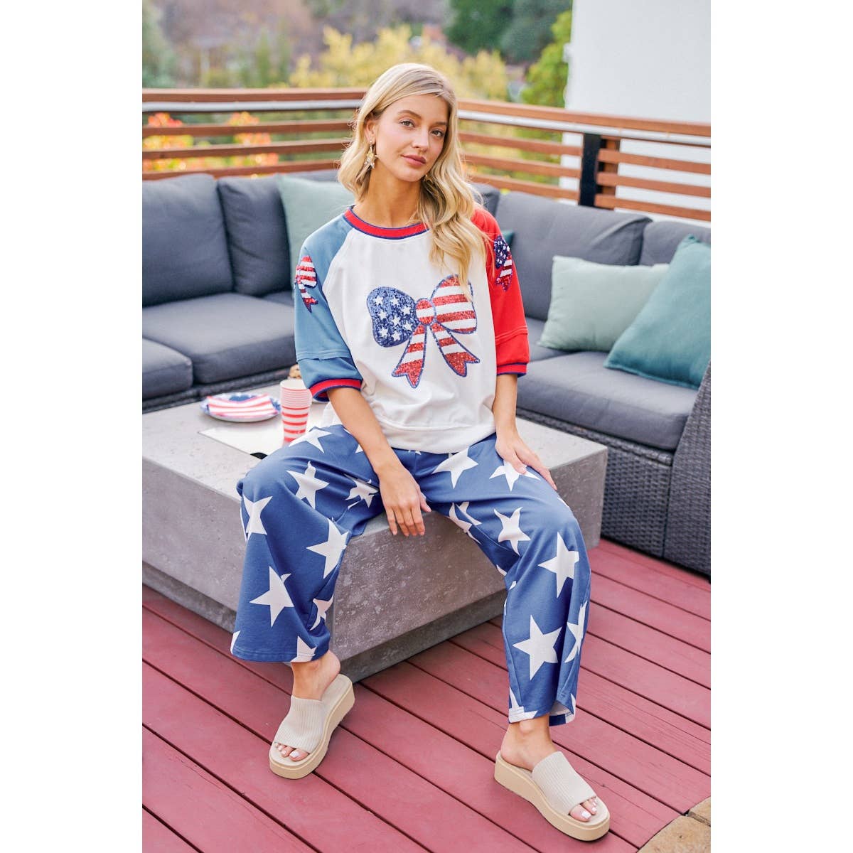 Star Printed Barrel Sweats